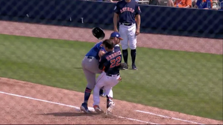 Pete Alonso Does His Best Troy Polamalu Impression On An Unsuspecting Josh Reddick